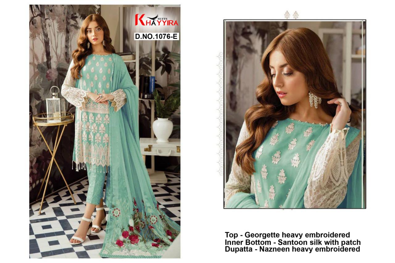 PAKISTANI SUITS D NO 1076E BY KHAYYIRA